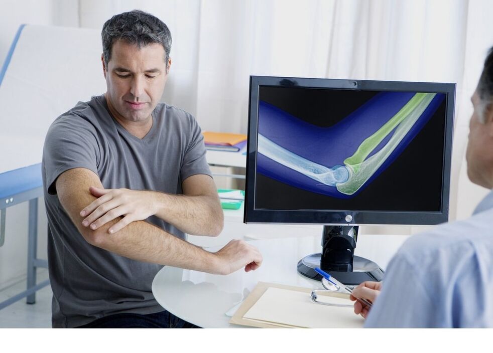Arthroza articulației cotului în imaginea x -ray